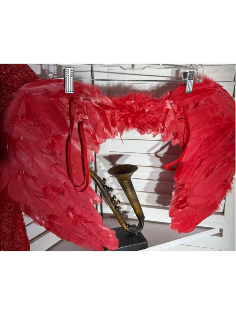 She Devil child's Halloween costume dress red lace horns wings girls sz 9